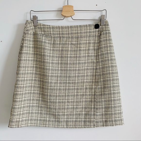 Vintage Dresses & Skirts - Vintage 90s Tweed Wrap-around Mini Skirt